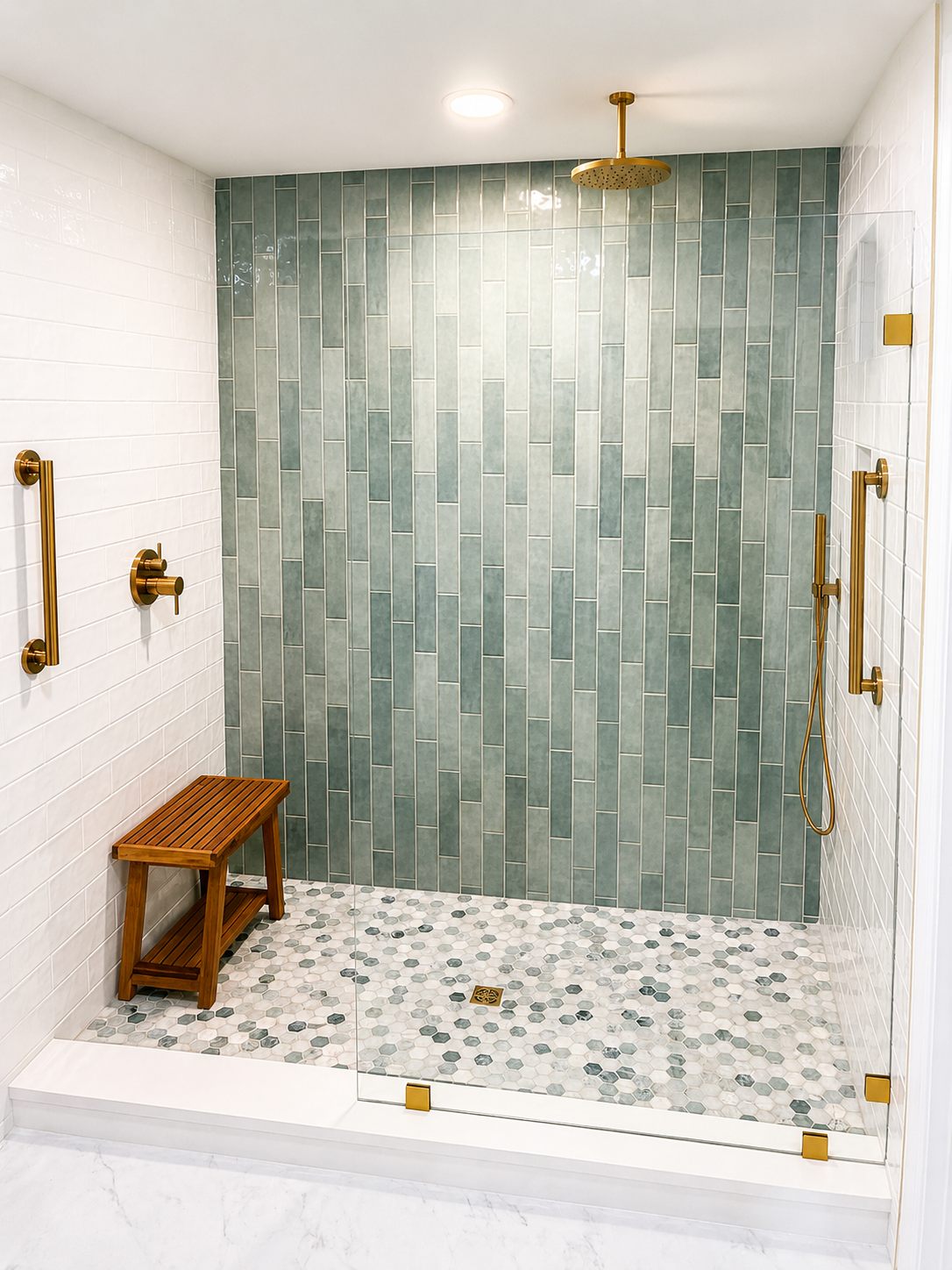 St. Petersburg master walk-in shower renovation by 618 Construction